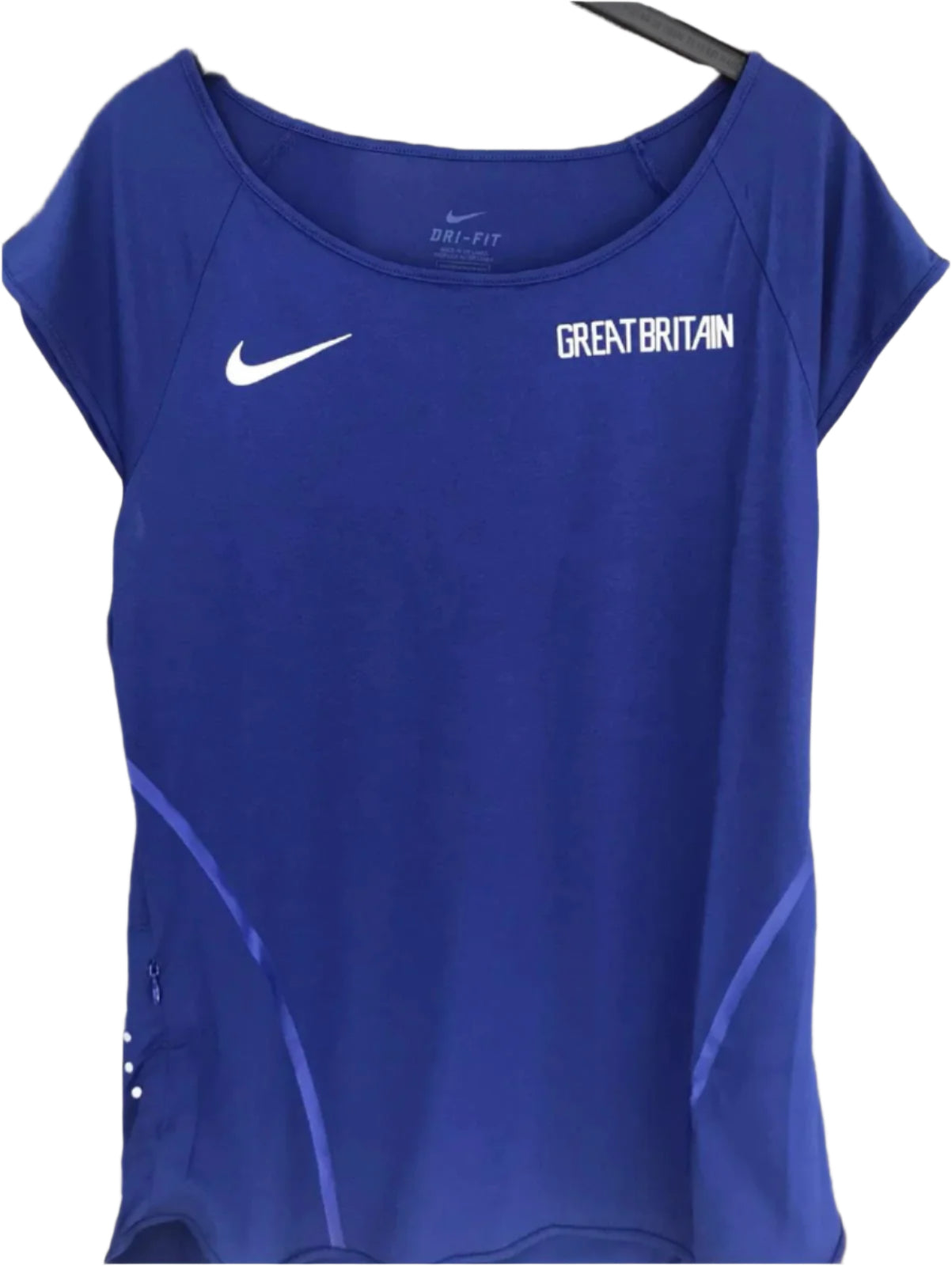 Ladies Nike Great Britain Dri Fit Tee Blue LESS THAN HALF PRICE only