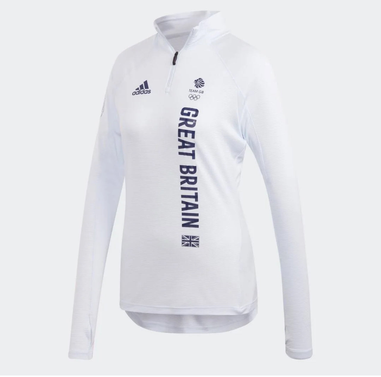 Mens Adidas GB long sleeve 1/2 zip tee