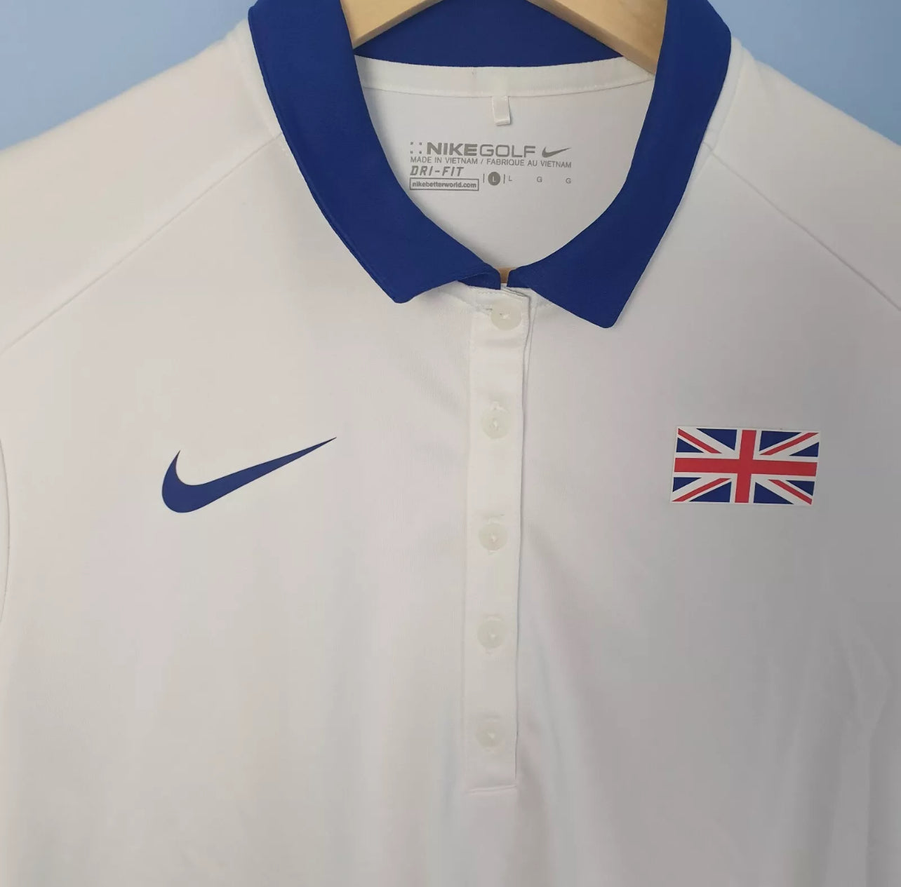 Ladies GB White Tech Dri Fit Polo Shirt less than HALF PRICE only £6
